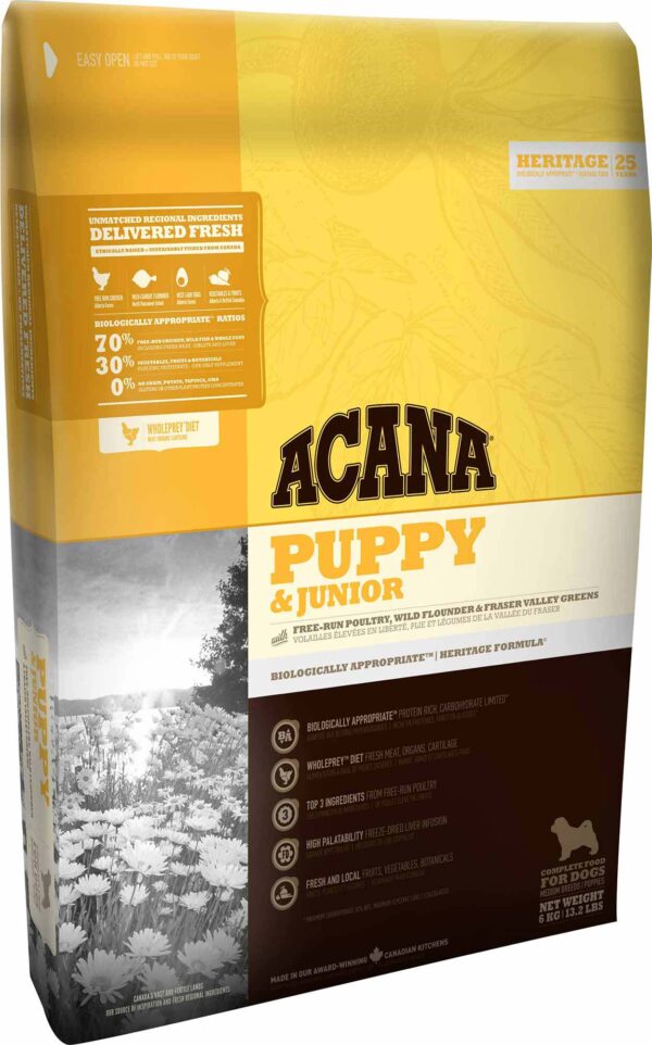 ACANA Heritage Hrană uscată PUPPY & JUNIOR pentru câini de Talie Medie