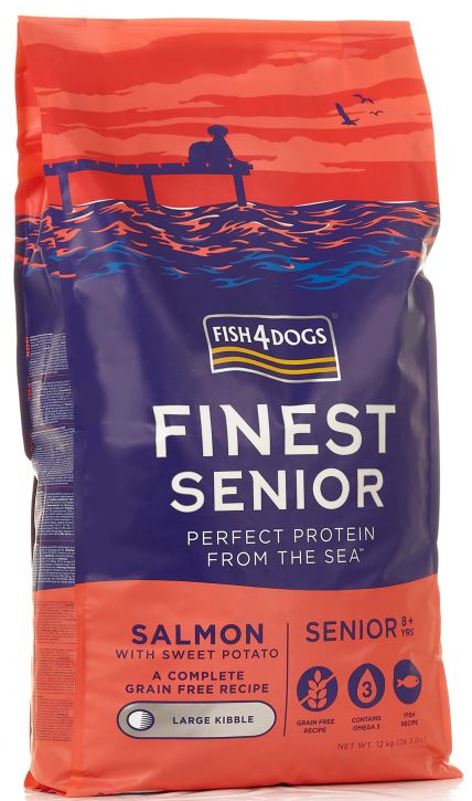 FISH4DOGS Finest SENIOR Somon şi Cartofi dulci