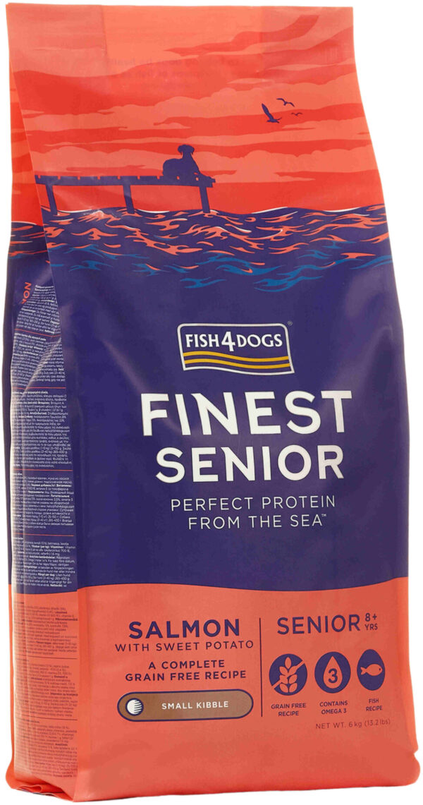 FISH4DOGS Finest SENIOR Somon şi Cartofi dulci