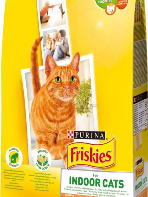 FRISKIES Hrană uscată pentru pisici INDOOR cu Pui şi Verdeţuri de Gradină