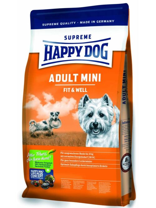 HAPPY DOG Supreme Fitt&Well Adult Mini Pasăre/Miel