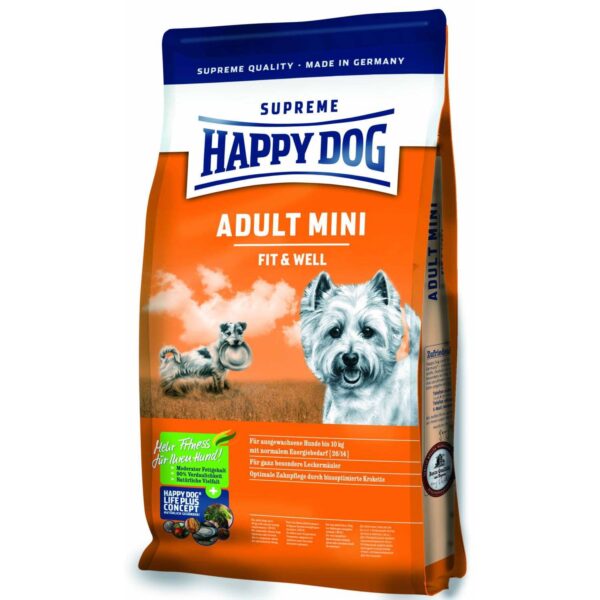 HAPPY DOG Supreme Fitt&Well Adult Mini Pasăre/Miel