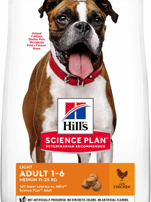 HILL's Canine Adult Talie Medie LIGHTcu Pui