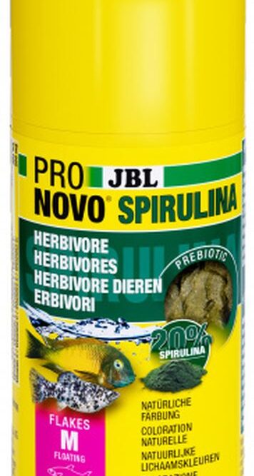 JBL ProNovo Spirulina Flakes M Hrană fulgi spirulină pentru toţi peştii