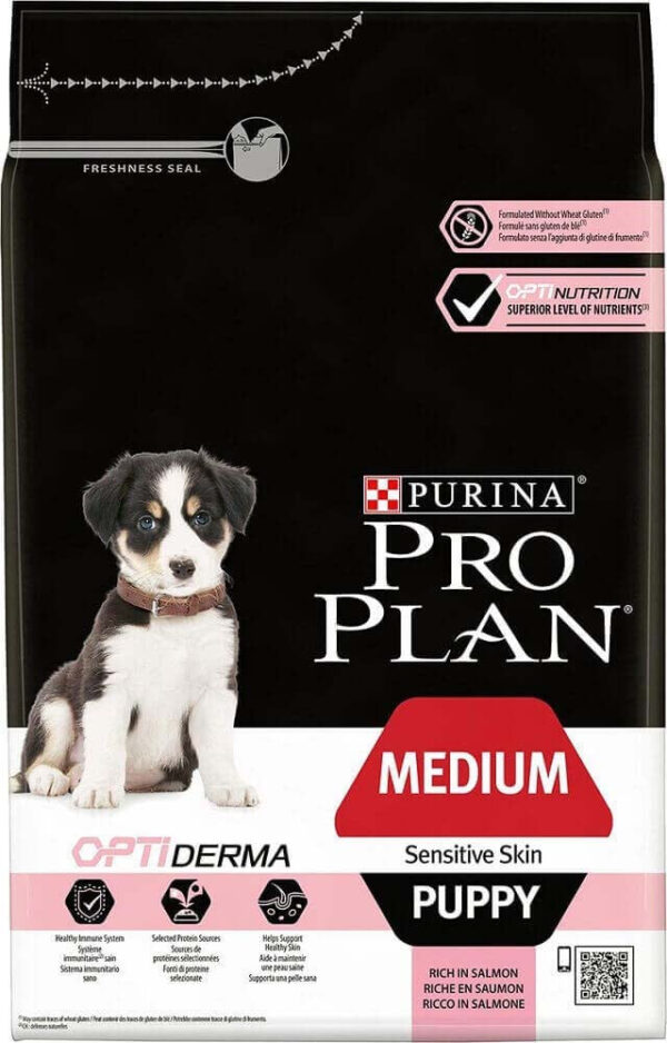 PRO PLAN Hrană uscată SENSITIVE SKIN pt câini Puppy Medium Breed