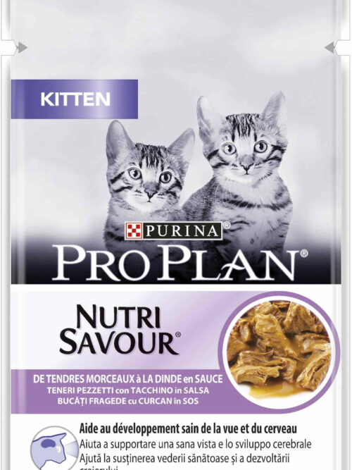 PRO PLAN KITTEN Plic hrană umedă pentru pisici cu Curcan