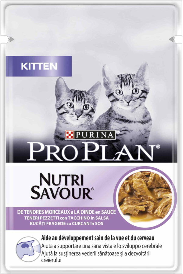 PRO PLAN KITTEN Plic hrană umedă pentru pisici cu Curcan