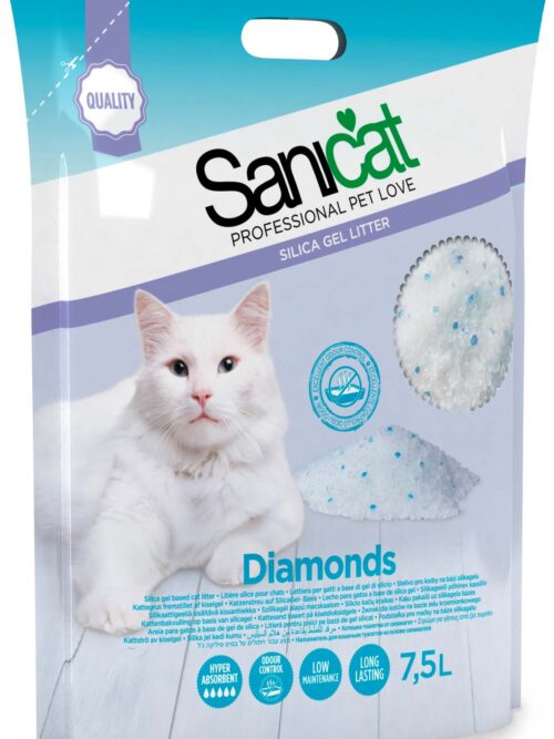 SANICAT Diamonds Nisip igienic silicat pentru pisici 7