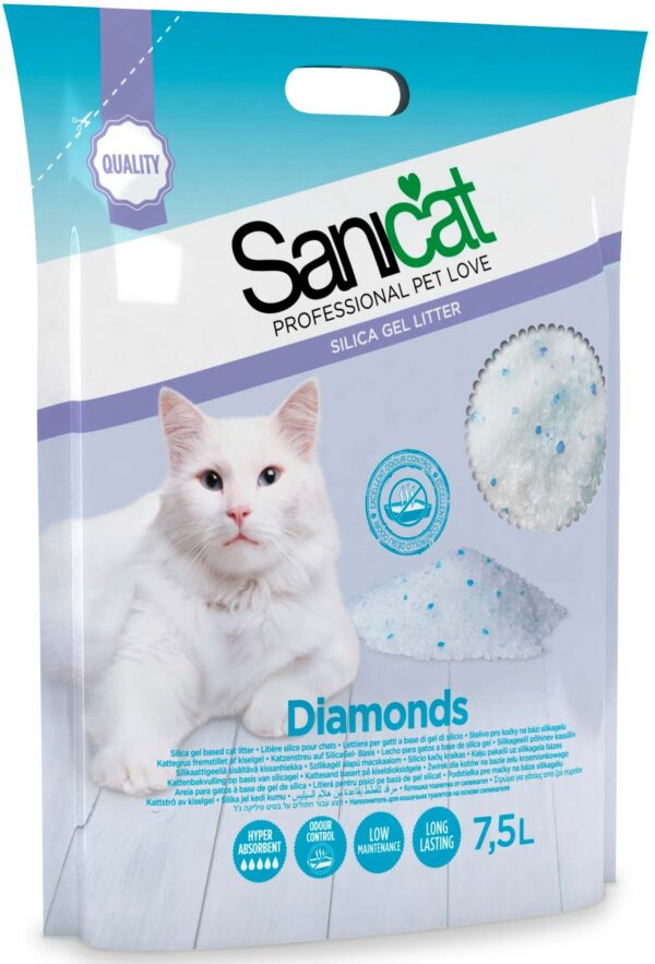 SANICAT Diamonds Nisip igienic silicat pentru pisici 7