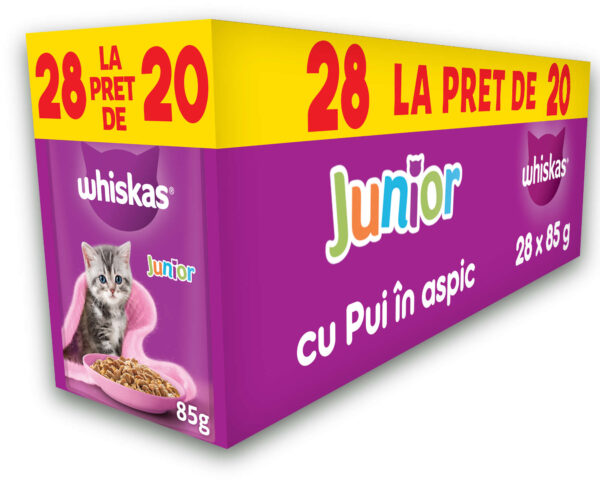 WHISKAS Plic JUNIOR hrană umedă pentru pisicuţe