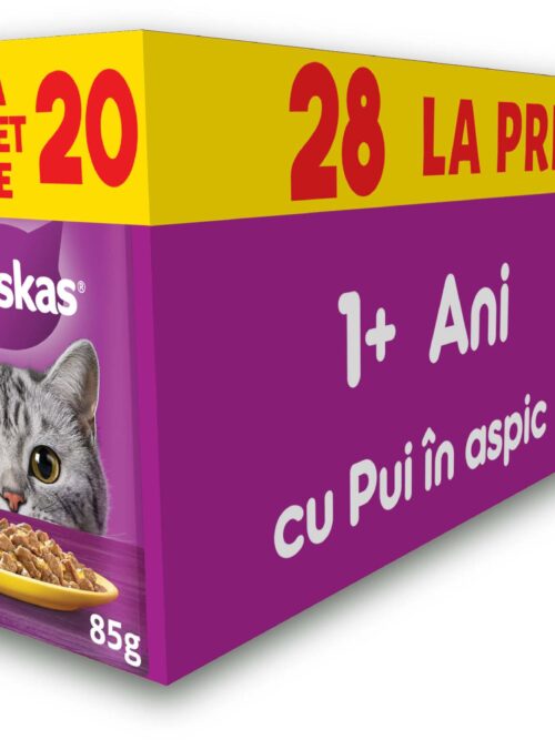 WHISKAS Plic hrană umedă pentru pisici Adulte