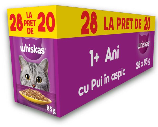 WHISKAS Plic hrană umedă pentru pisici Adulte